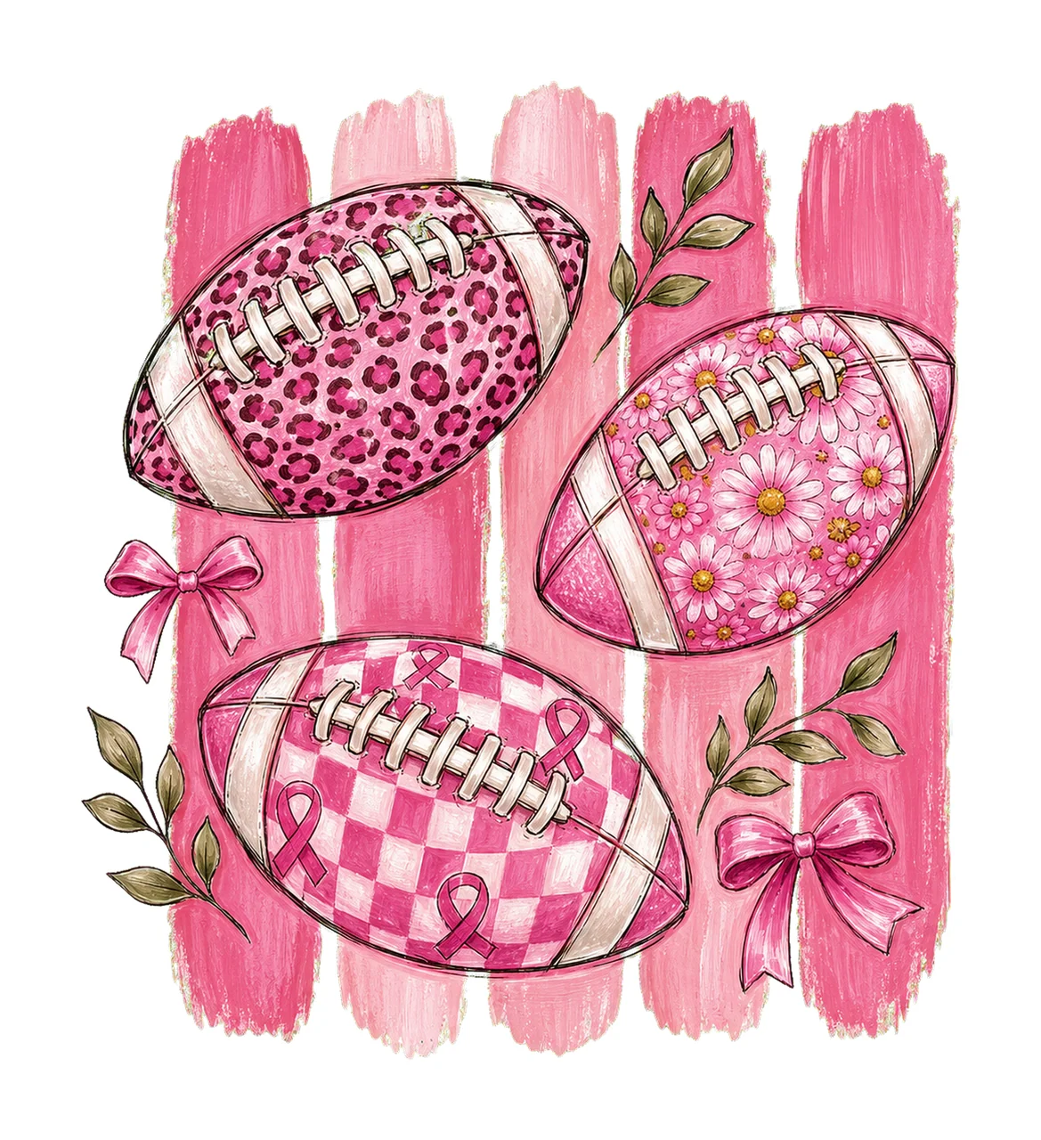 Breast Cancer Football Pink Out Pink Floral Variation B