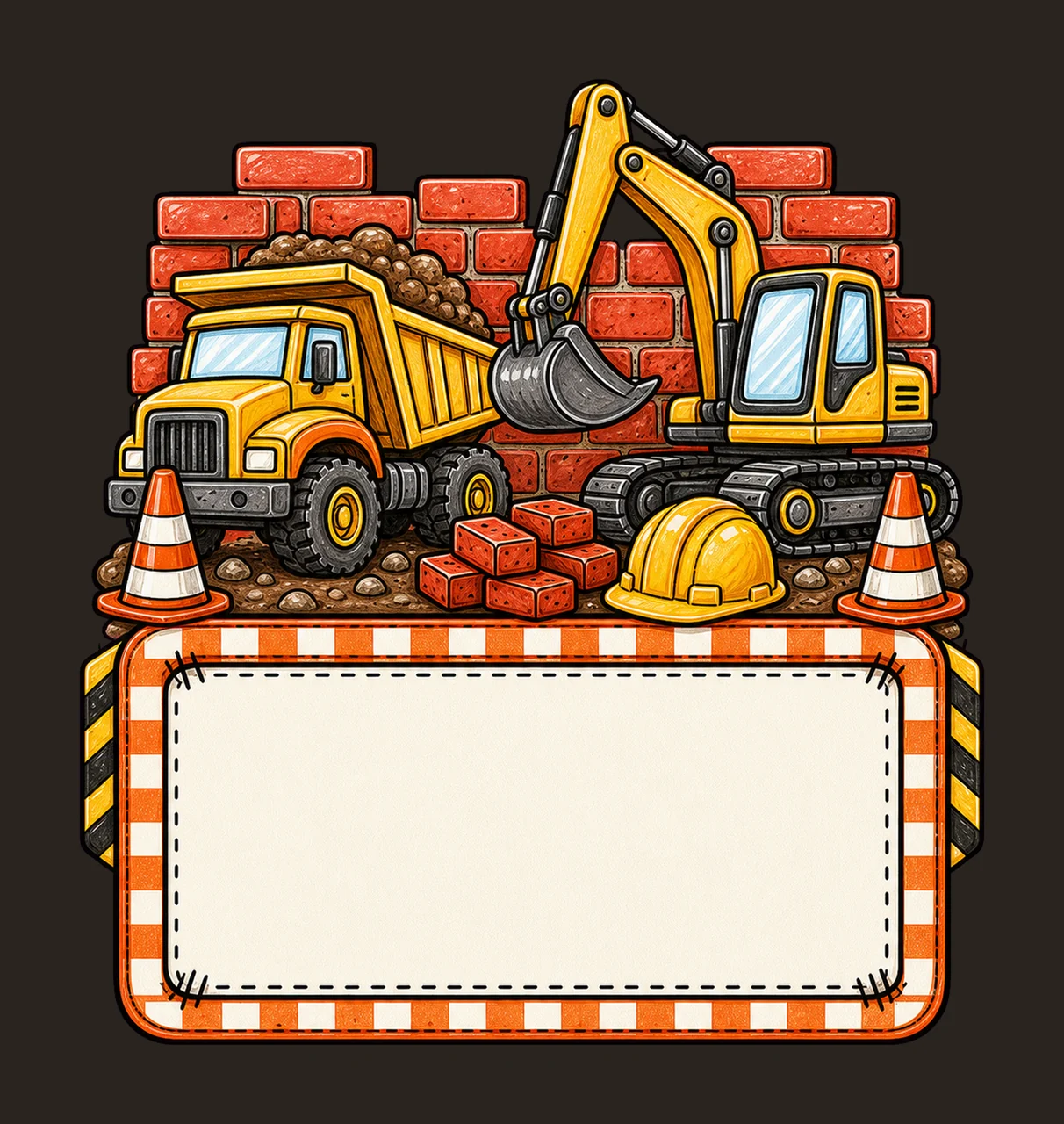 Construction Name Plate Kids Name Plate Design Variation F contrast preview thumbnail