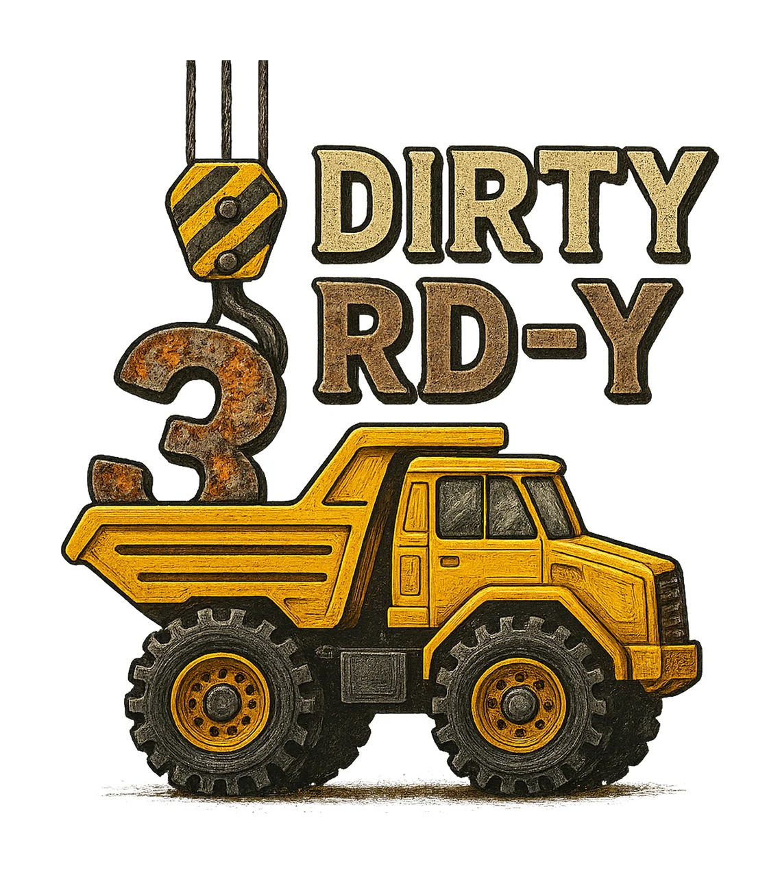 Dirty 3rd Birthday Construction Truck Design Kids Party