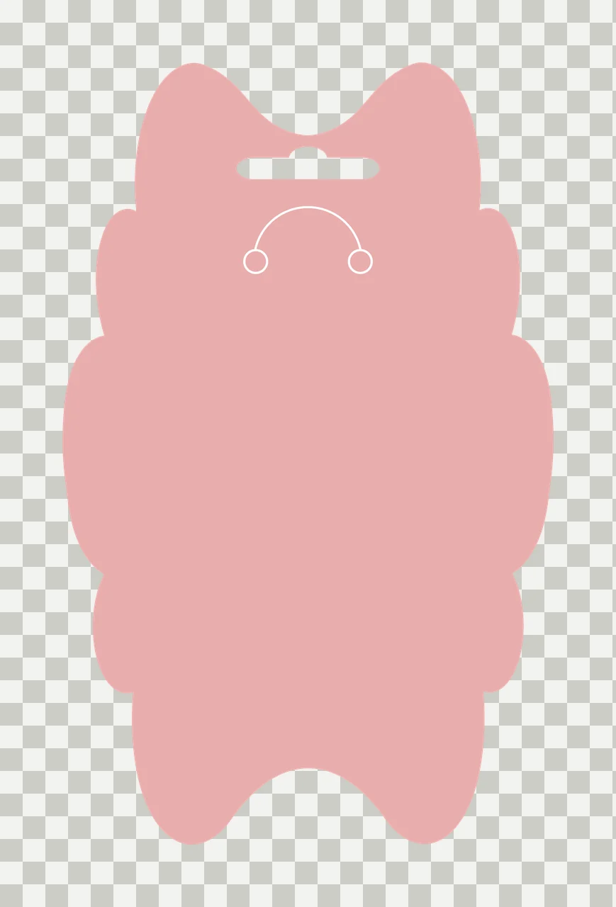 Keychain Black Scalloped Display Card With Hole Displaying transparency and detail preview thumbnail