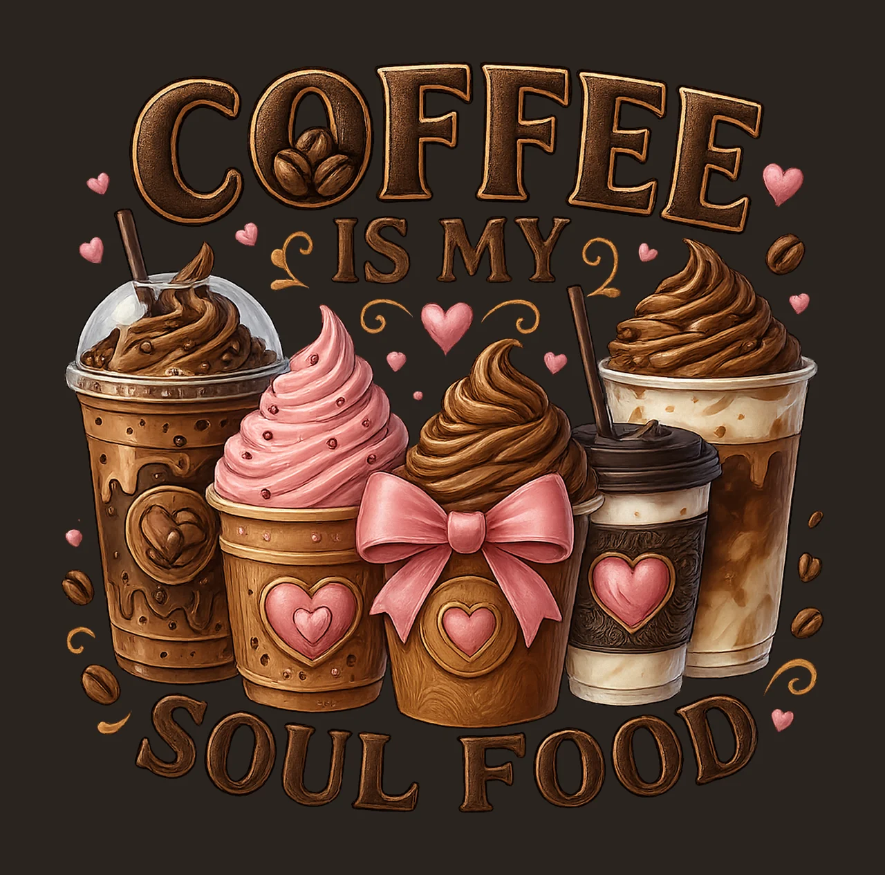 Coffee Coquette Coffee Lover Sublimation Coquette Bow Moody contrast preview thumbnail