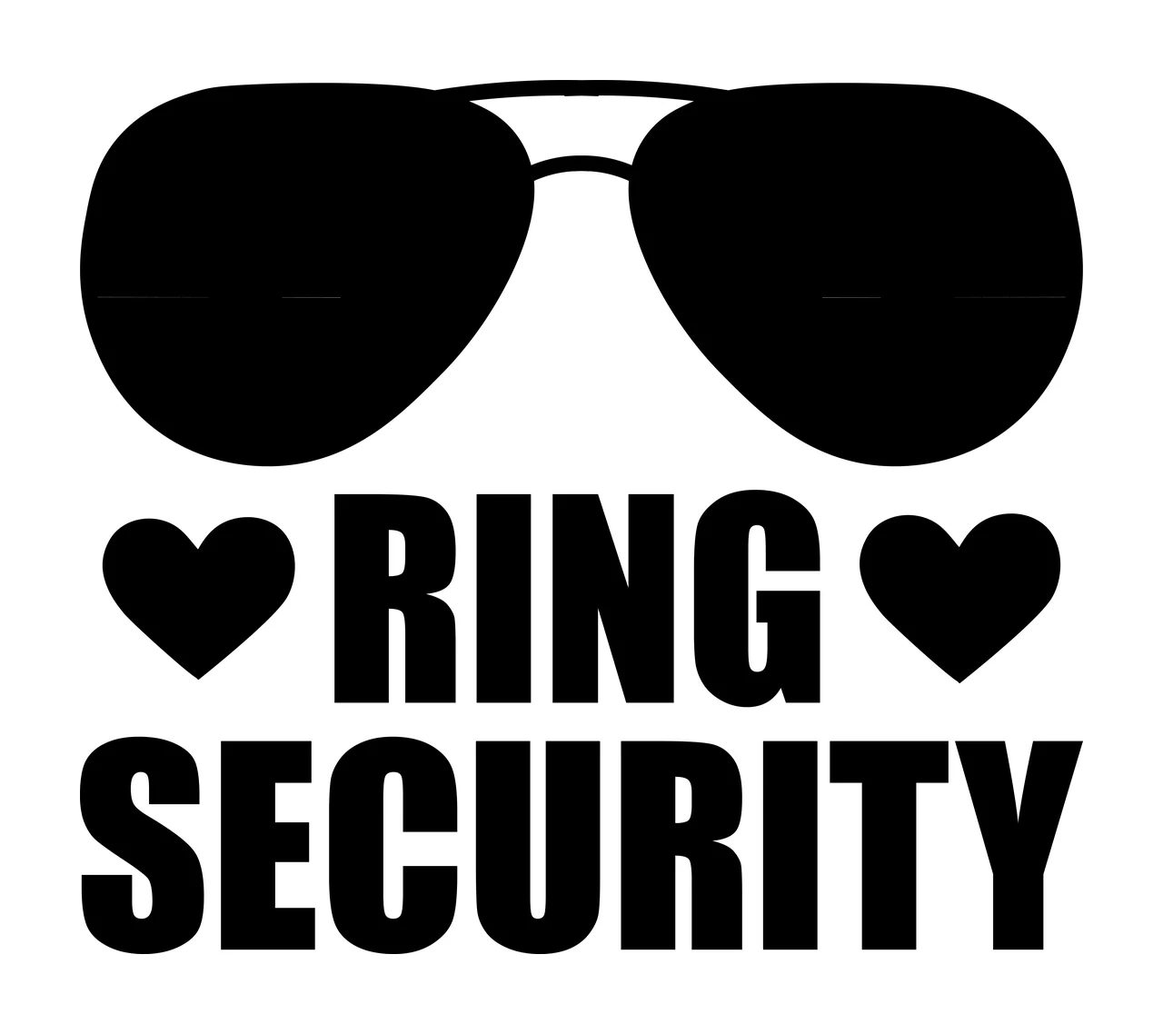 Ring Security Sunglasses And Heart Icons hearts minimalist silhouette