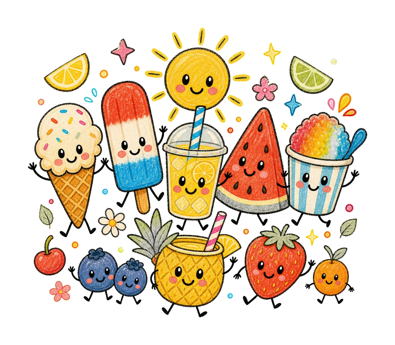 summer snacks 04 cozy crayon sublimation instant shirt