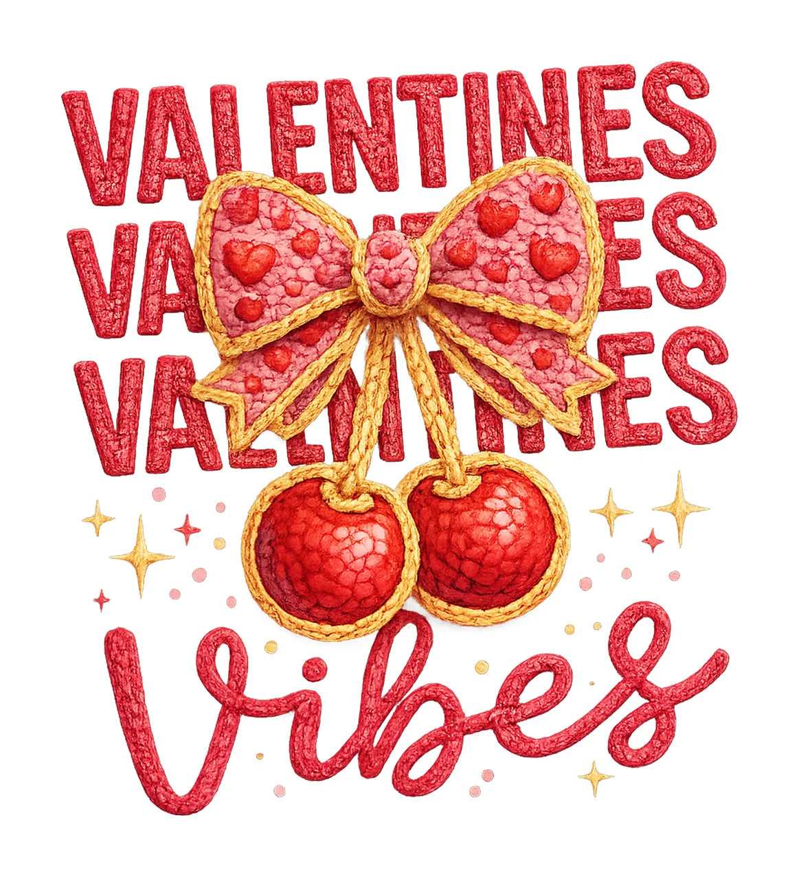 Latch Hook Yarn Crochet Valentines Vibes Colorful Cherry Bow
