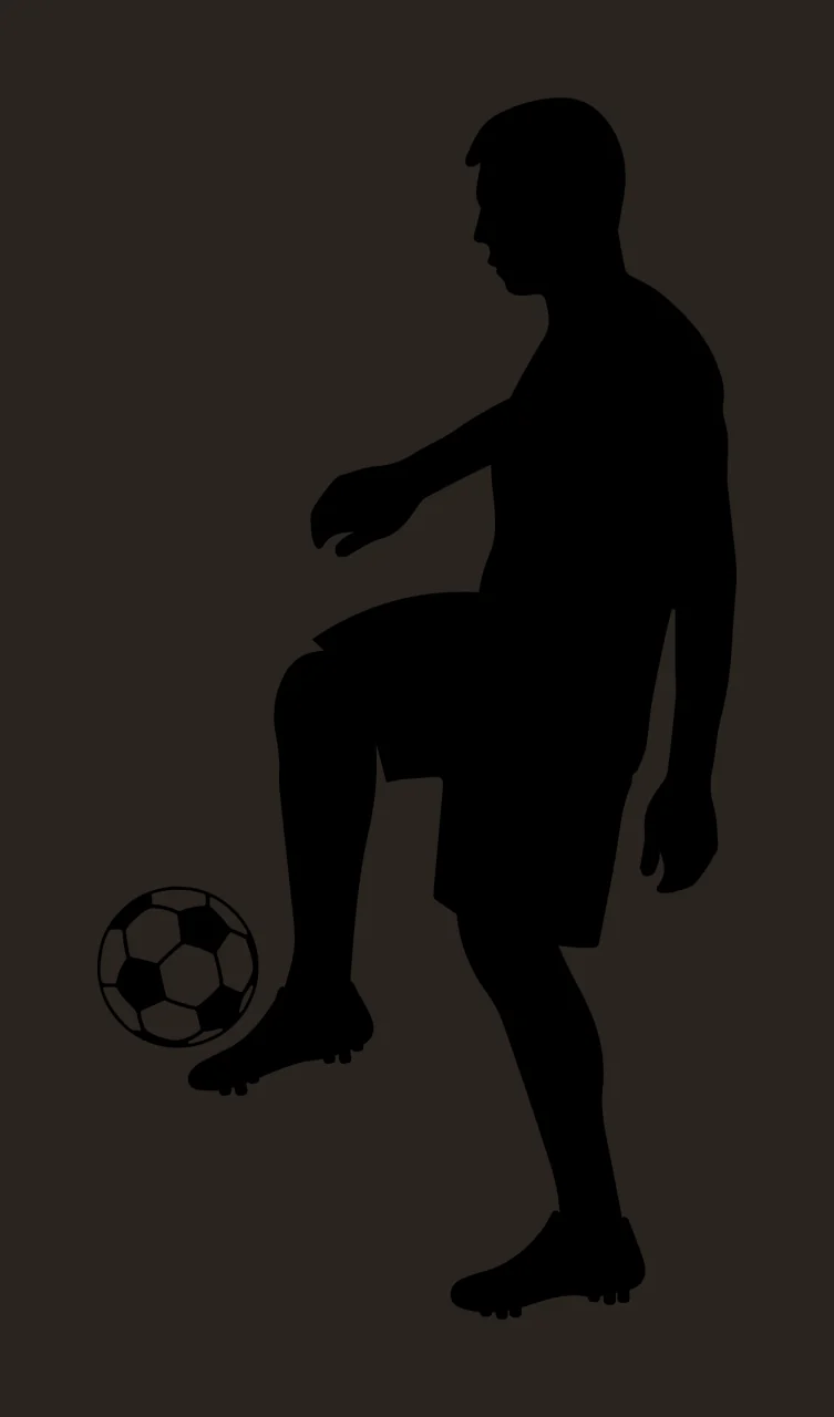 Soccer Black Silhouette Of Player Juggling ball person white contrast preview thumbnail
