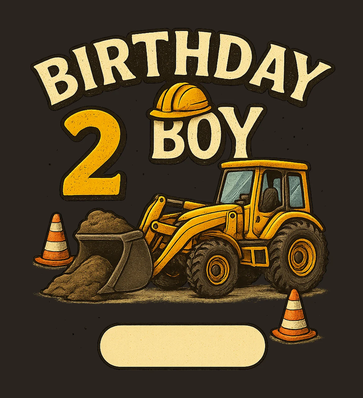 Construction Birthday Boy Dump Truck Crew Tee Design Kids contrast preview thumbnail
