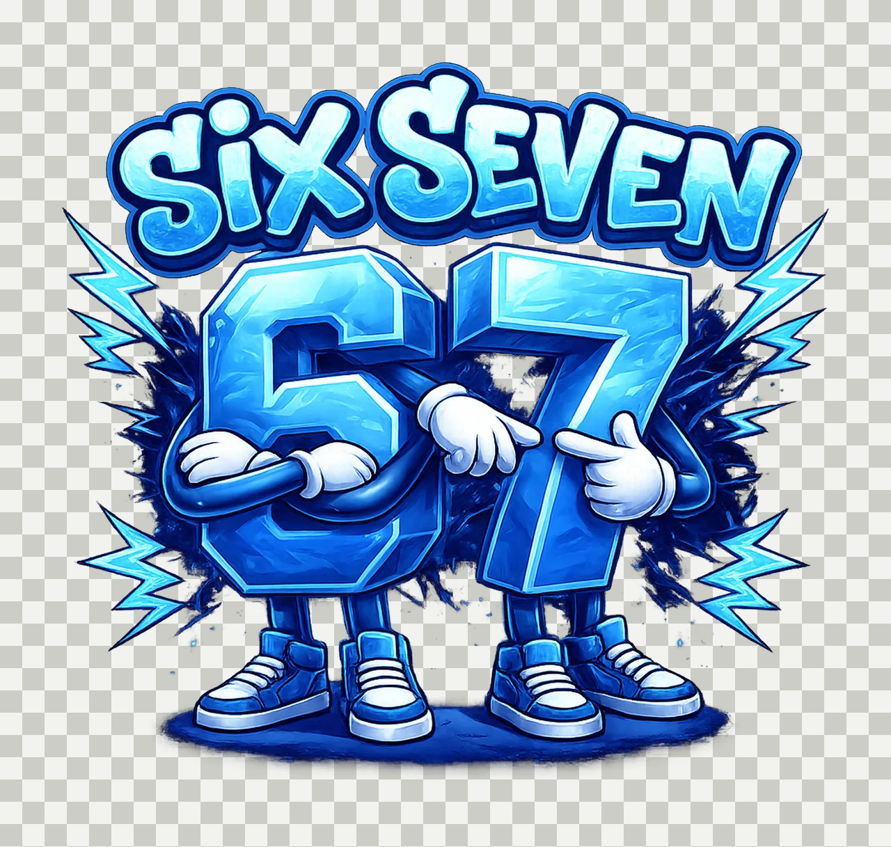 Six Seven 67 Meme Sublimation Design Funny 67 Shirt Artwork transparency and detail preview thumbnail