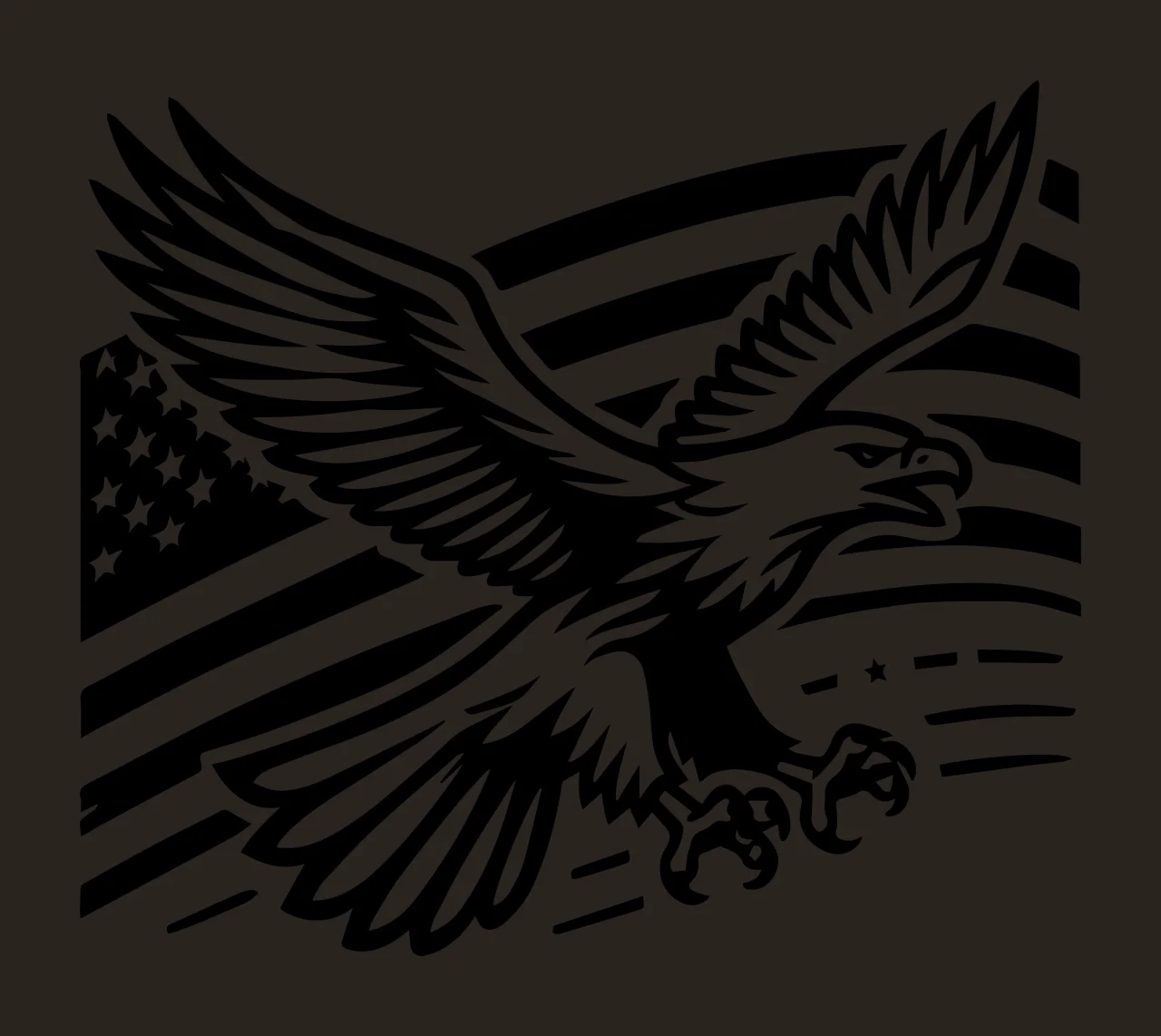 Eagle Flag Flying Over American and stars stripes illustrative contrast preview thumbnail