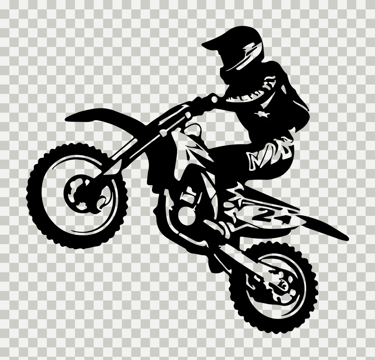 Motocross 24 Rider Mid Air Action Graphic riding motorcycle transparency and detail preview thumbnail