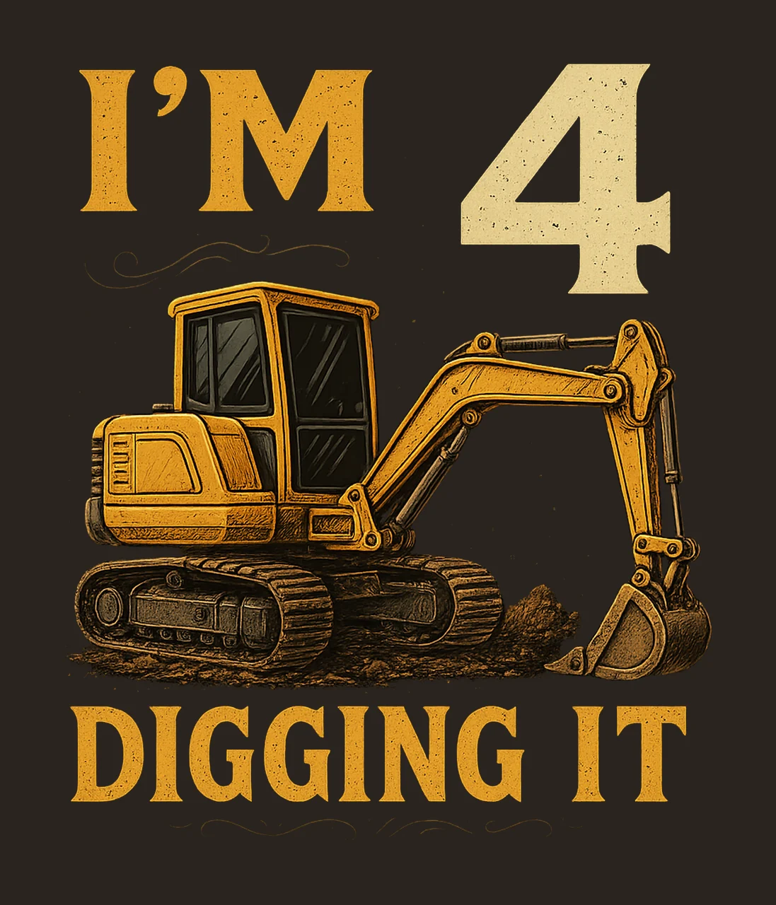 4th Birthday Boy Artwork and Digging It Construction Truck contrast preview thumbnail