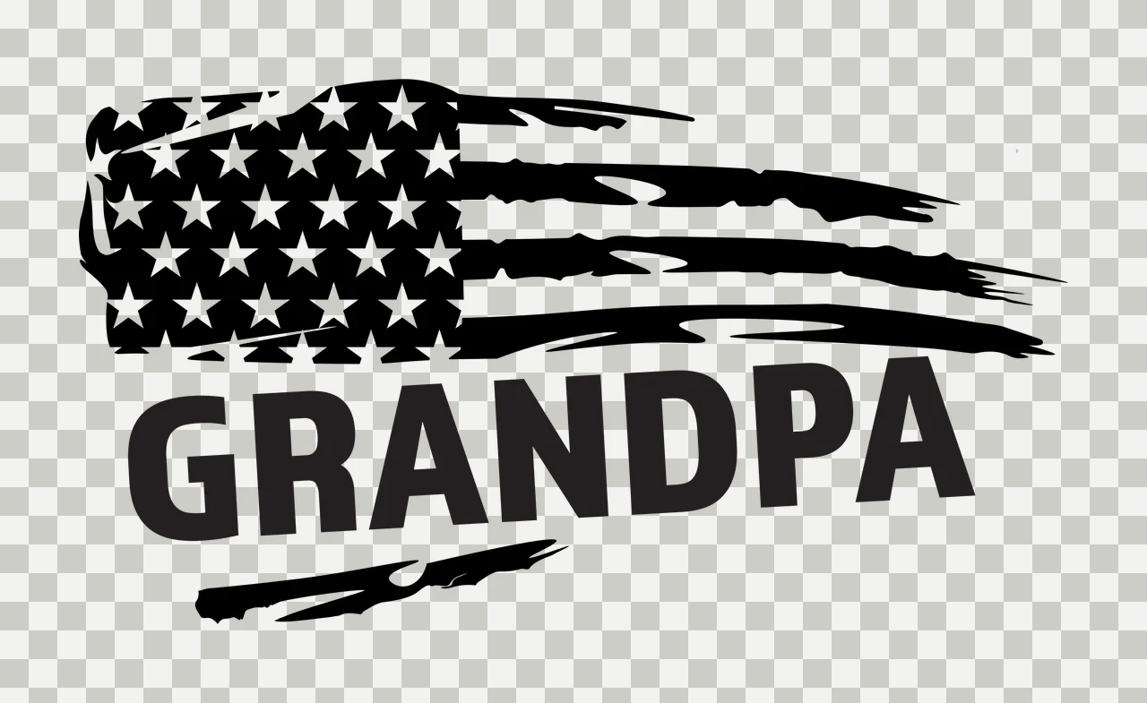 Grandpa Flag Horizontal Distressed Graphic With The Word stars transparency and detail preview thumbnail