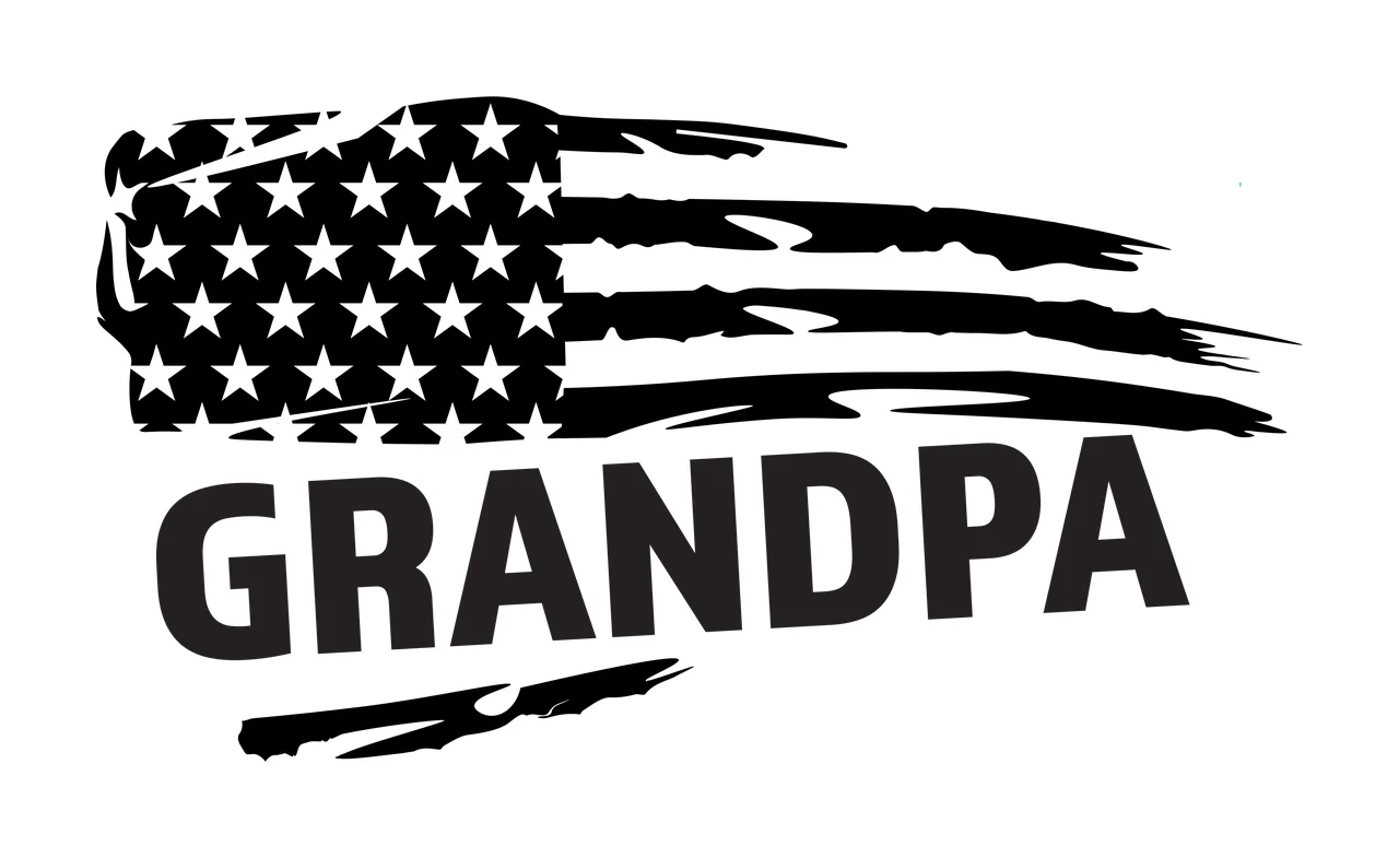 Grandpa Flag Horizontal Distressed Graphic With The Word stars