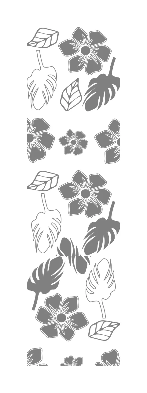 Tropical Leaf And Flower Vertical Strip foliage arranging five petal