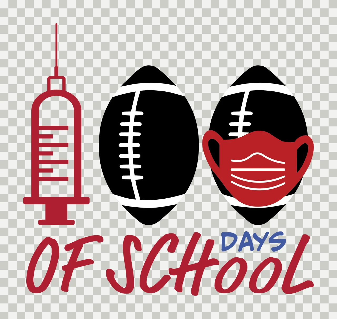 100 Days Of School Text Elements syringe circles typography transparency and detail preview thumbnail