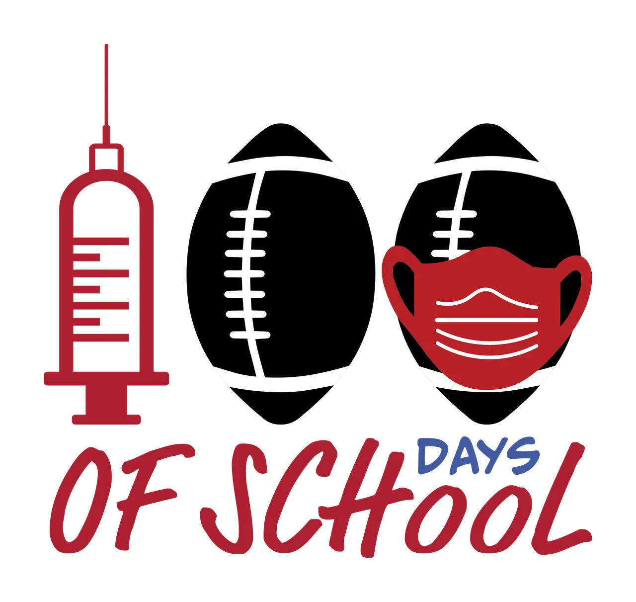 100 Days Of School Text Elements syringe circles typography