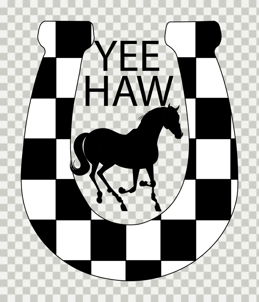 Horse Yee Haw Text With Silhouette run horseshoe graphic art transparency and detail preview thumbnail