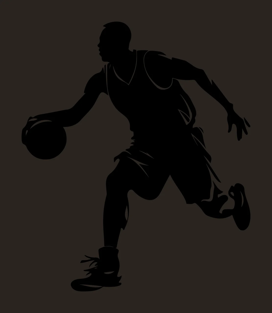 Player Basketball Dribbling Ball Silhouette black Plain sports contrast preview thumbnail