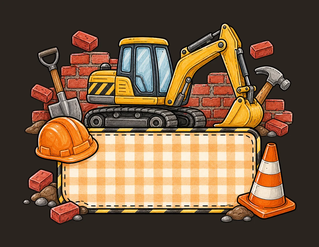 Construction Name Plate Kids Name Plate Design Variation E contrast preview thumbnail