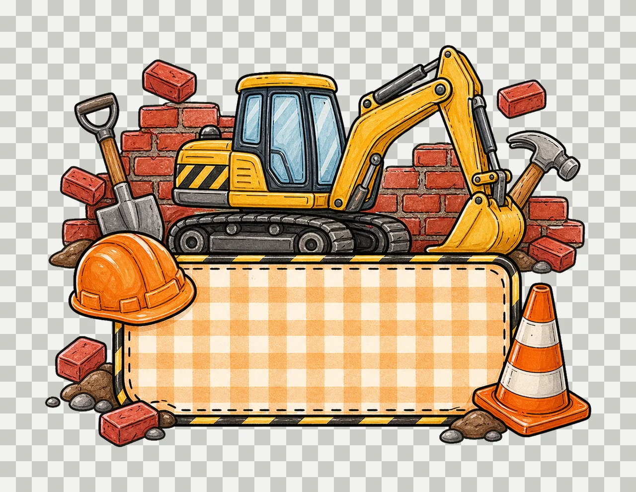 Construction Name Plate Kids Name Plate Design Variation E transparency and detail preview thumbnail