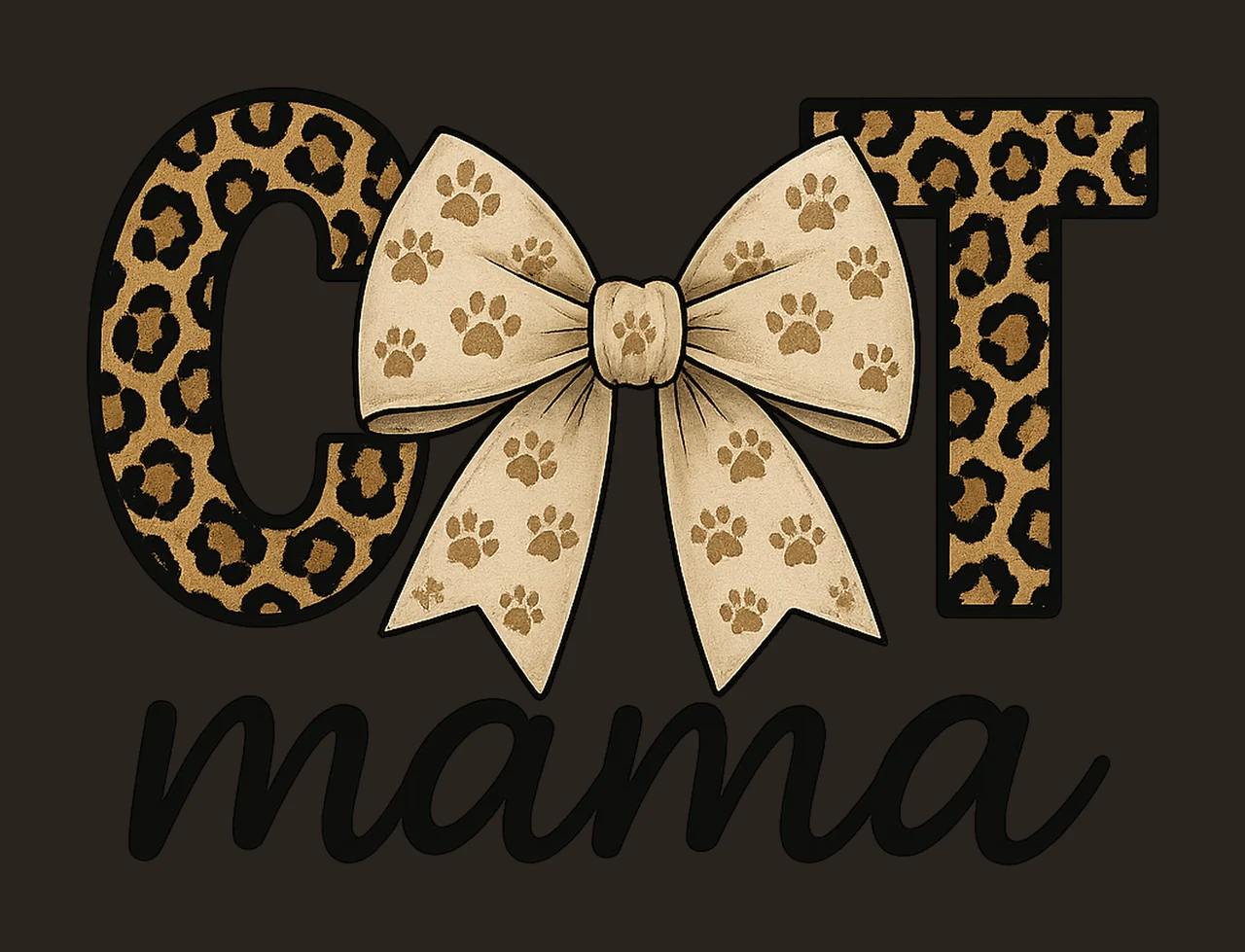 Cat mama coquette bow Mother Day cat mom shirt design contrast preview thumbnail