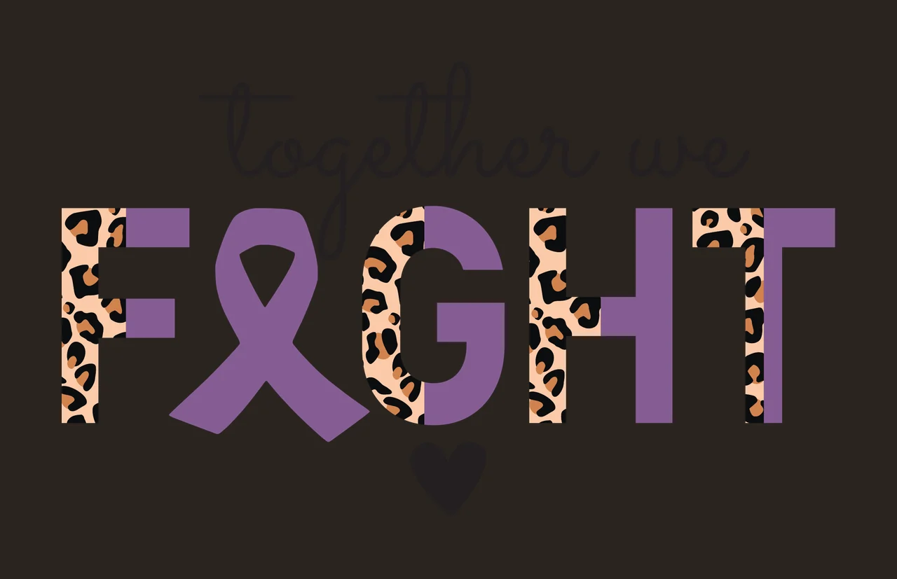 Together We Fight Text Design ribbon heart typography black contrast preview thumbnail