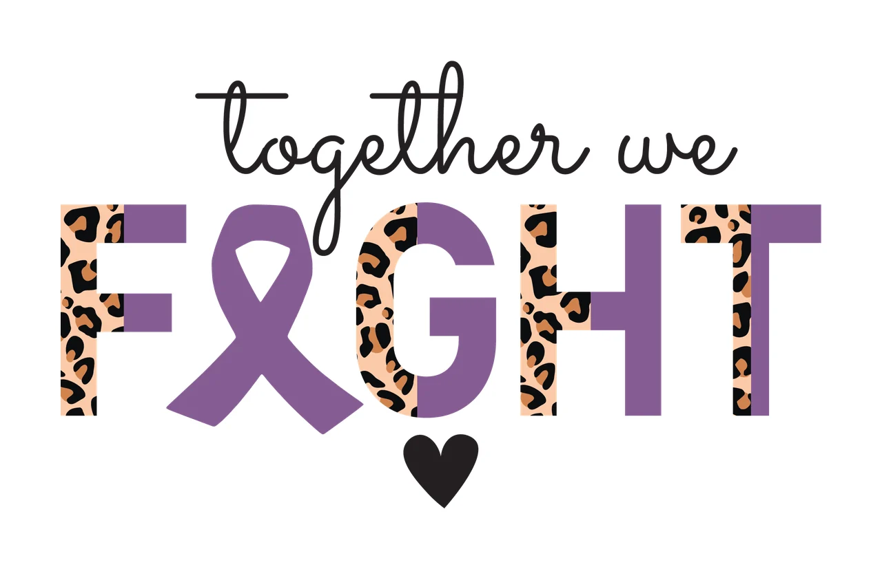 Together We Fight Text Design ribbon heart typography black