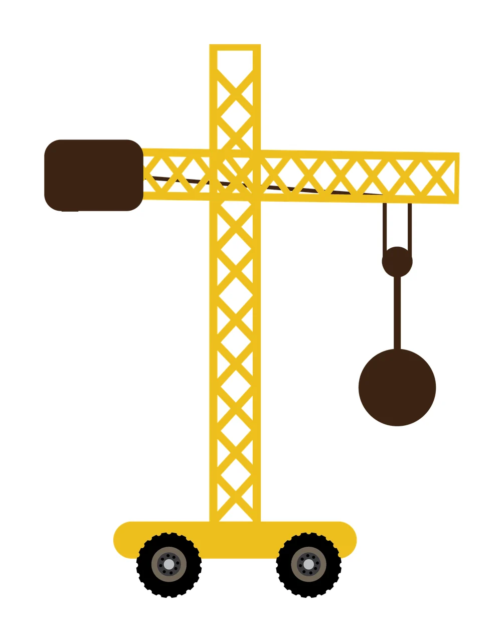 Construction Tower Crane With Hanging Wrecking Ball lifting