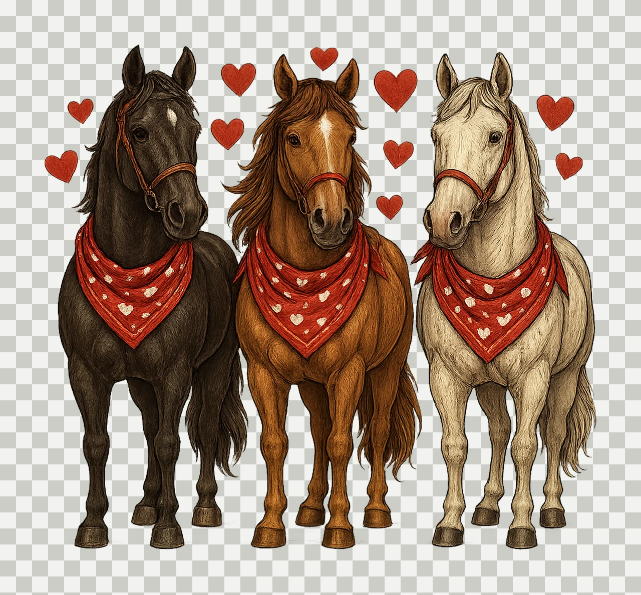 Valentine horse love design western valentine horse lover transparency and detail preview thumbnail