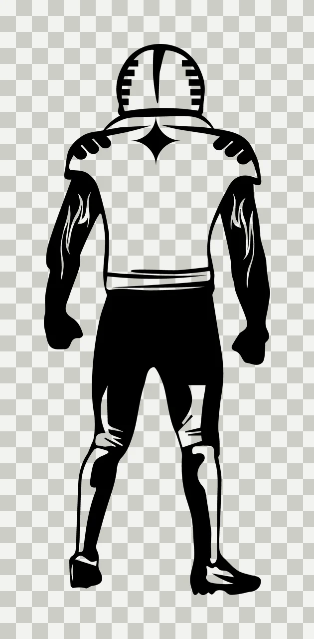 Back View Of Football Player transparency and detail preview thumbnail