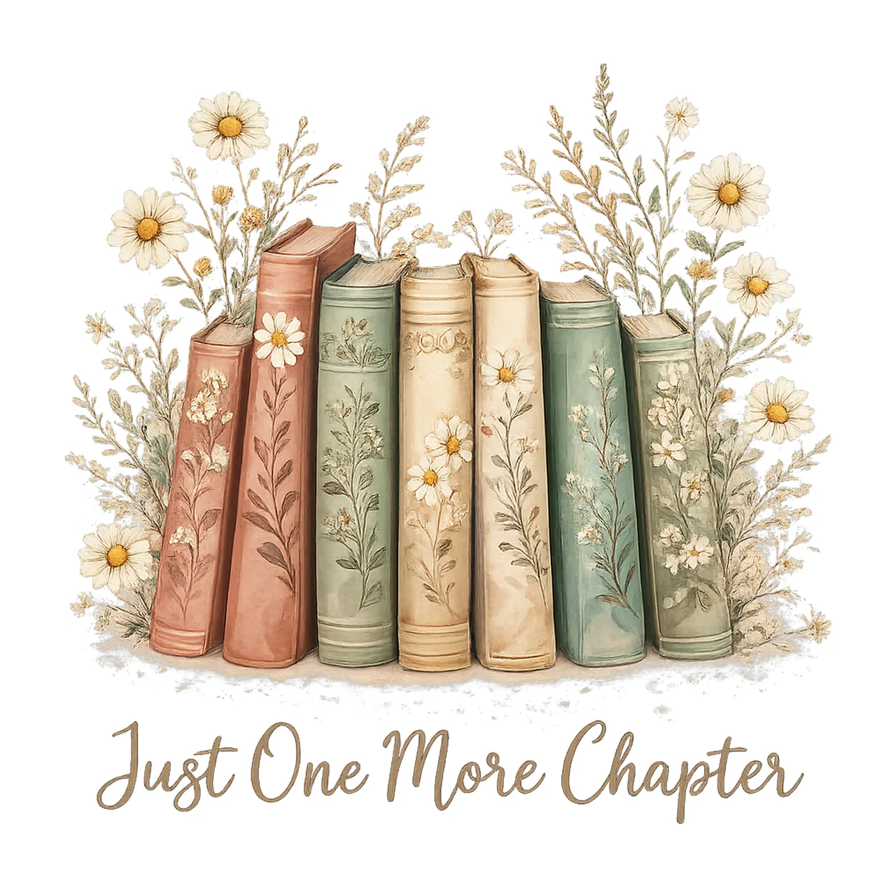 Just One More Chapter Book Lover Sublimation Design Retro