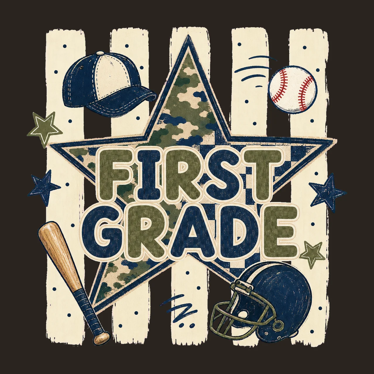 Star Camo Boys School Grade Series sublimation Variation C contrast preview thumbnail