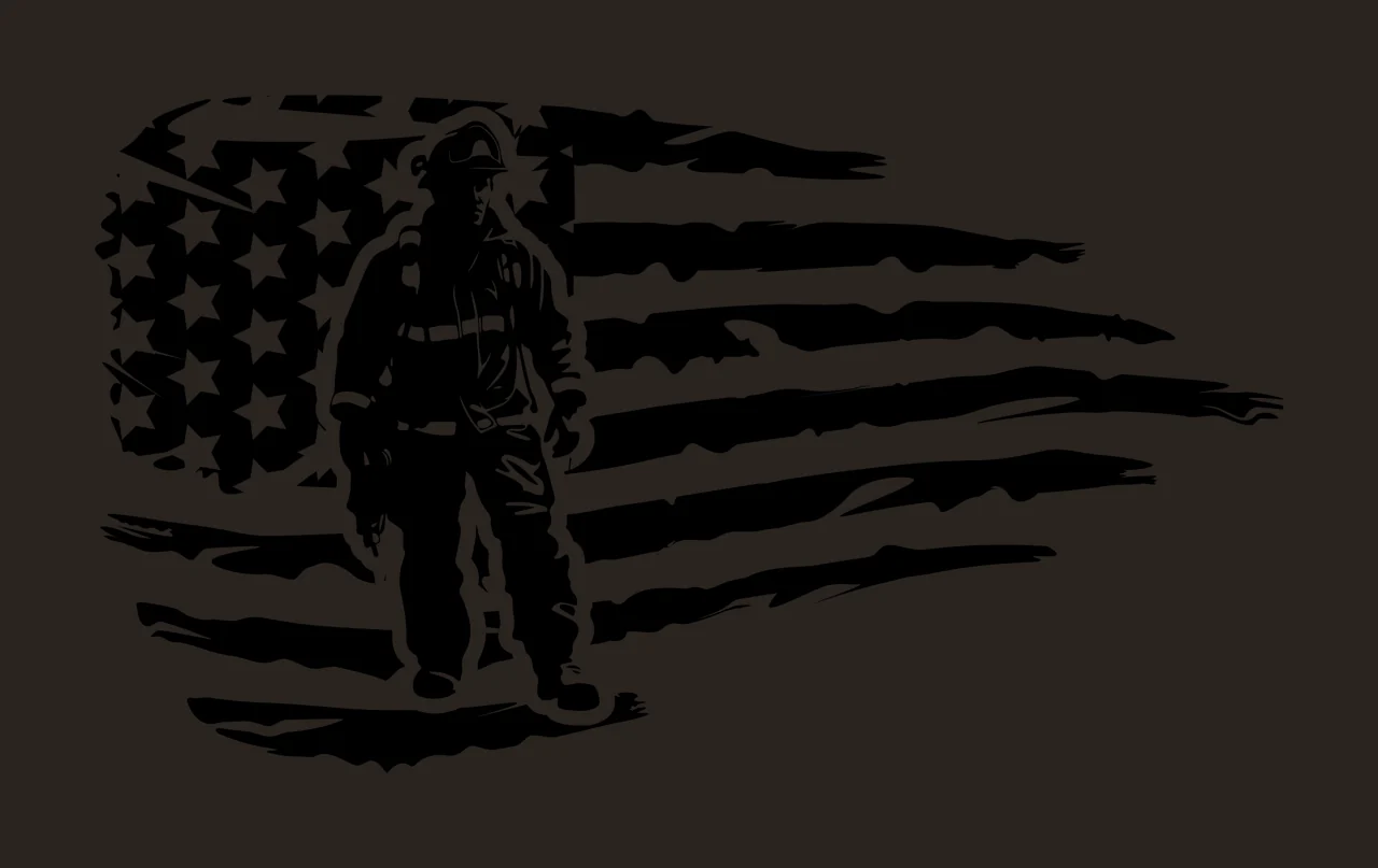 Can Glass Wrap American Flag Firefighter Silhouette contrast preview thumbnail