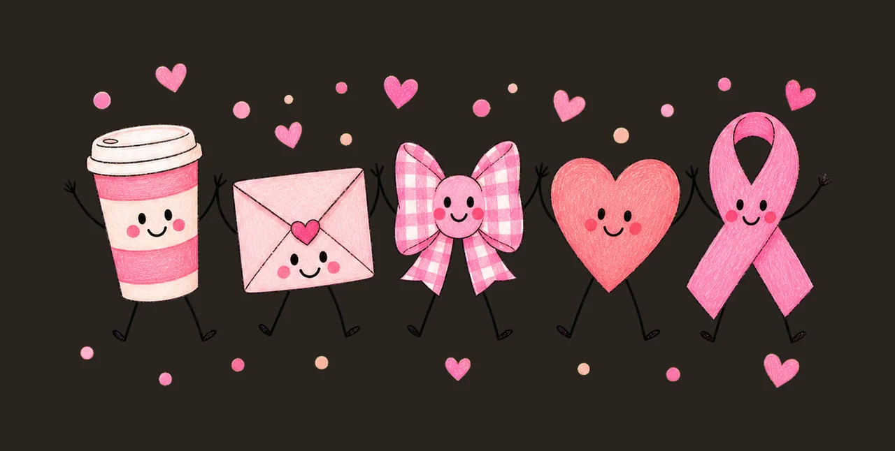 Trendy Breast Cancer Awareness Doodle Cute Variation C contrast preview thumbnail