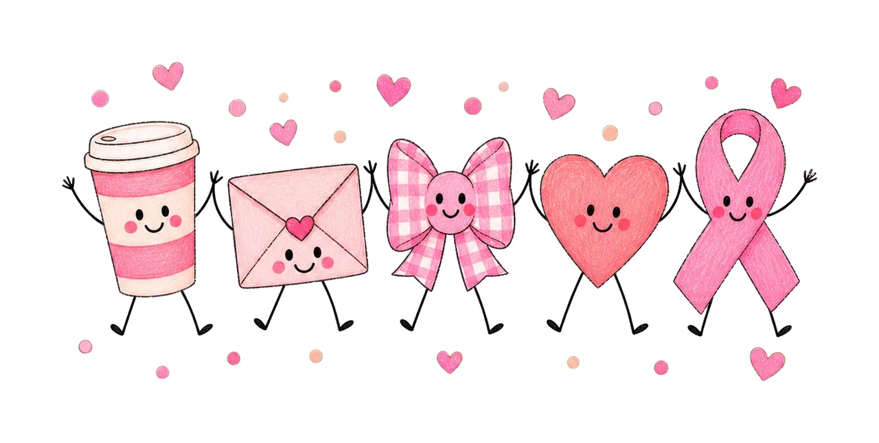 Trendy Breast Cancer Awareness Doodle Cute Variation C