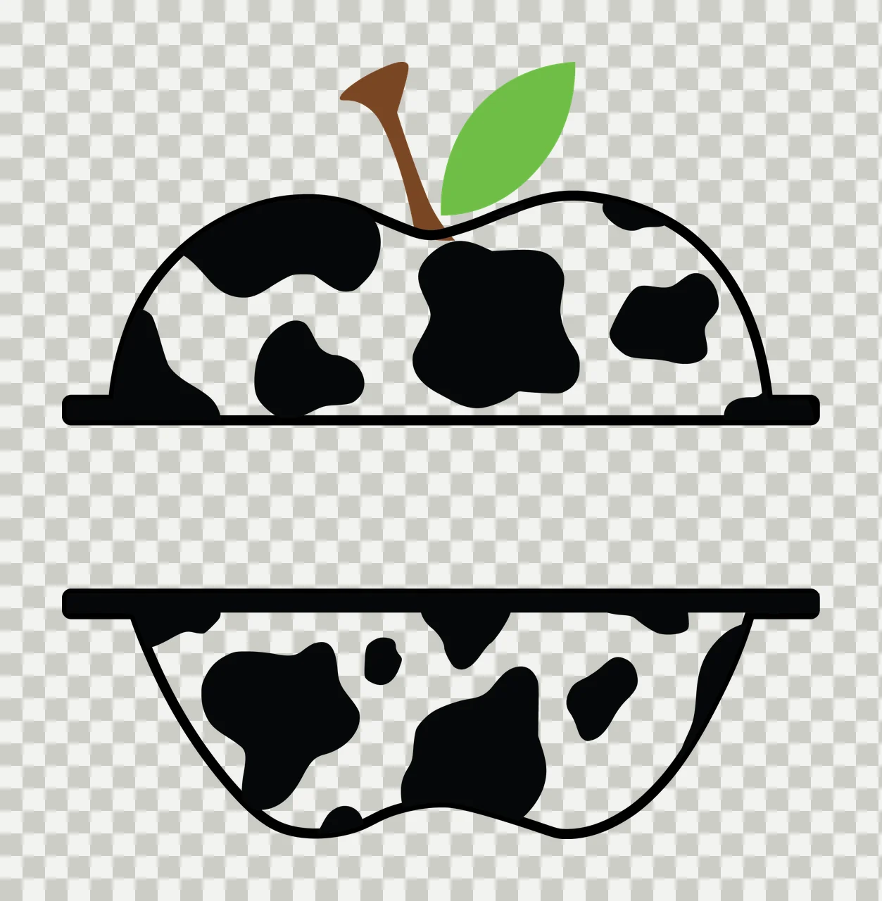 Apple Stationary With Cow Print And Leaf transparency and detail preview thumbnail