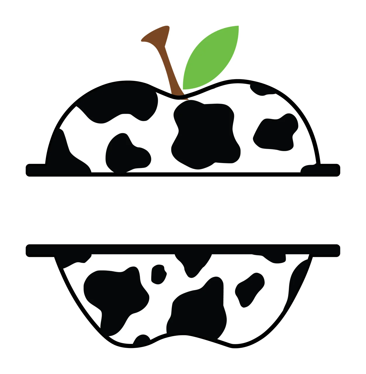 Apple Stationary With Cow Print And Leaf