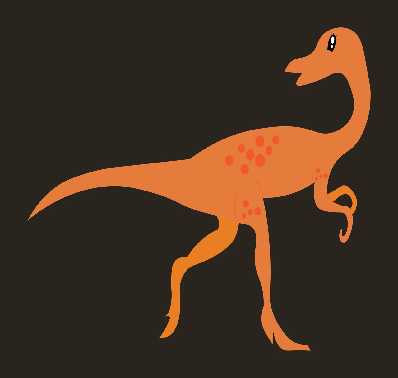Dinosaur Bipedal Long Neck Walking In Silhouette Profile tail contrast preview thumbnail