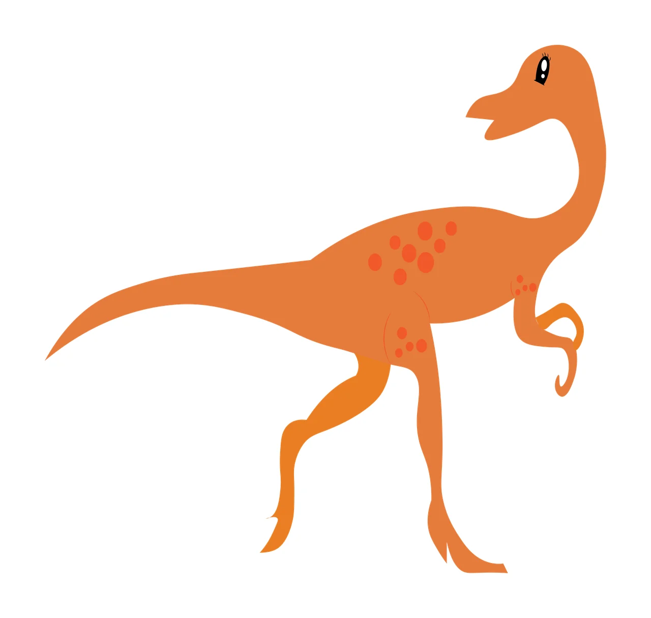 Dinosaur Bipedal Long Neck Walking In Silhouette Profile tail