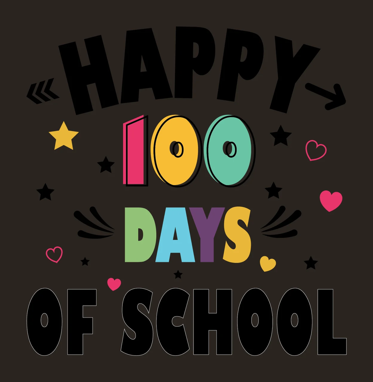 Of School Typographic communicating stars hearts arrows black contrast preview thumbnail