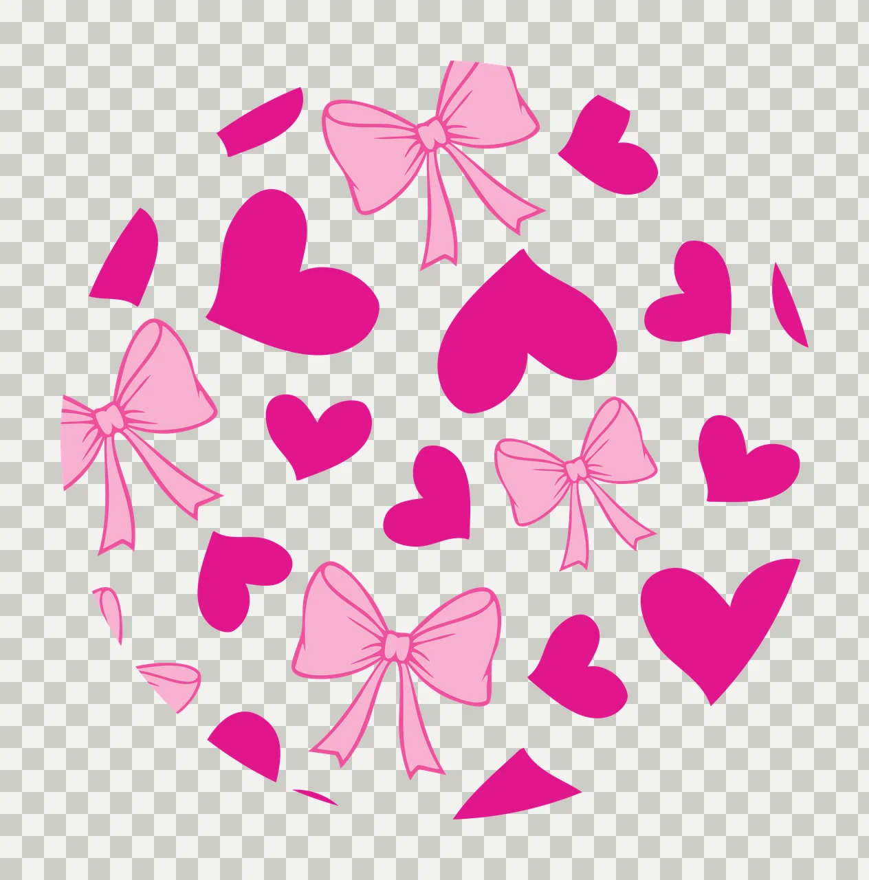 Bow Keychain Heart And Circular Pattern Graphic Patterning transparency and detail preview thumbnail