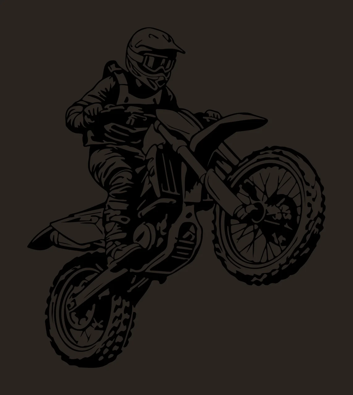 Motocross Rider Jumping On Motorcycle Illustration helmet goggles contrast preview thumbnail