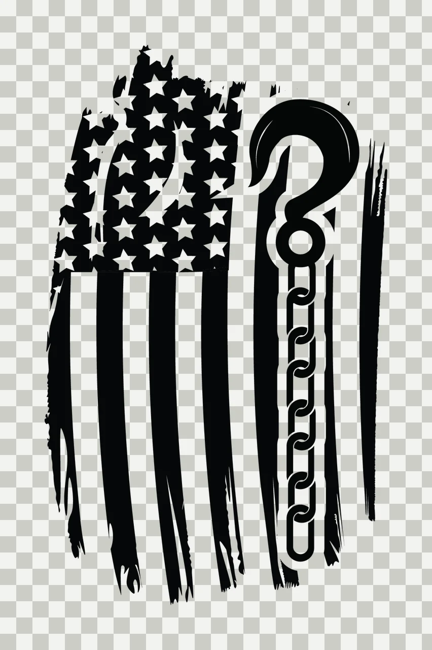 Flag American Hook And Chain Graphic stripes stars distressed transparency and detail preview thumbnail