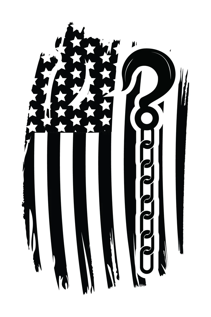 Flag American Hook And Chain Graphic stripes stars distressed