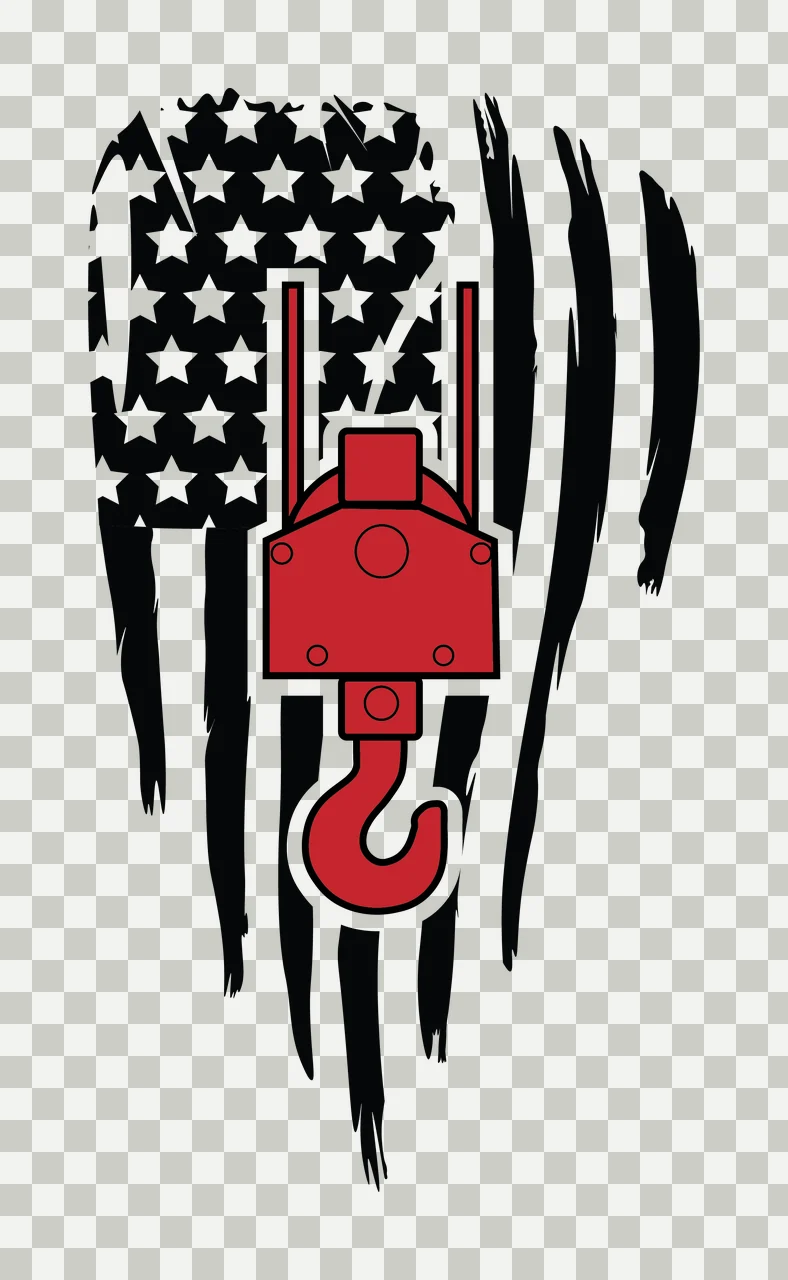 Flag Usa Hook Silhouette Graphic and Combining stars stripes transparency and detail preview thumbnail