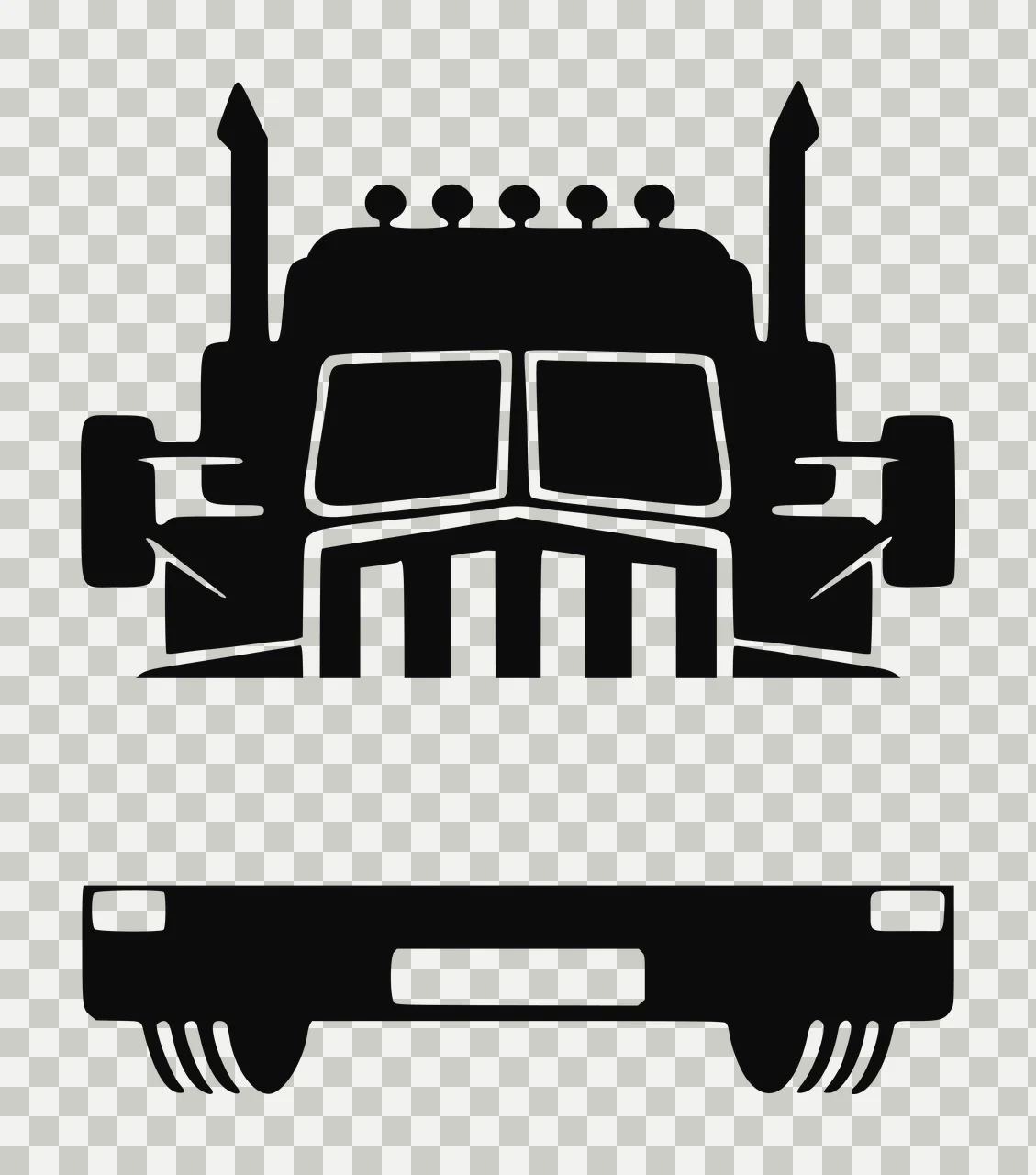 Semi Truck Monogram Character 01 pickup vehicle monster Variation transparency and detail preview thumbnail