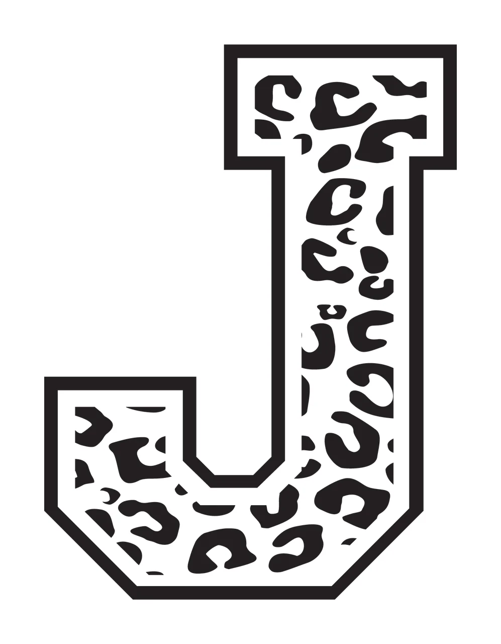 Can Glass Wrap J Letter Leopard Print