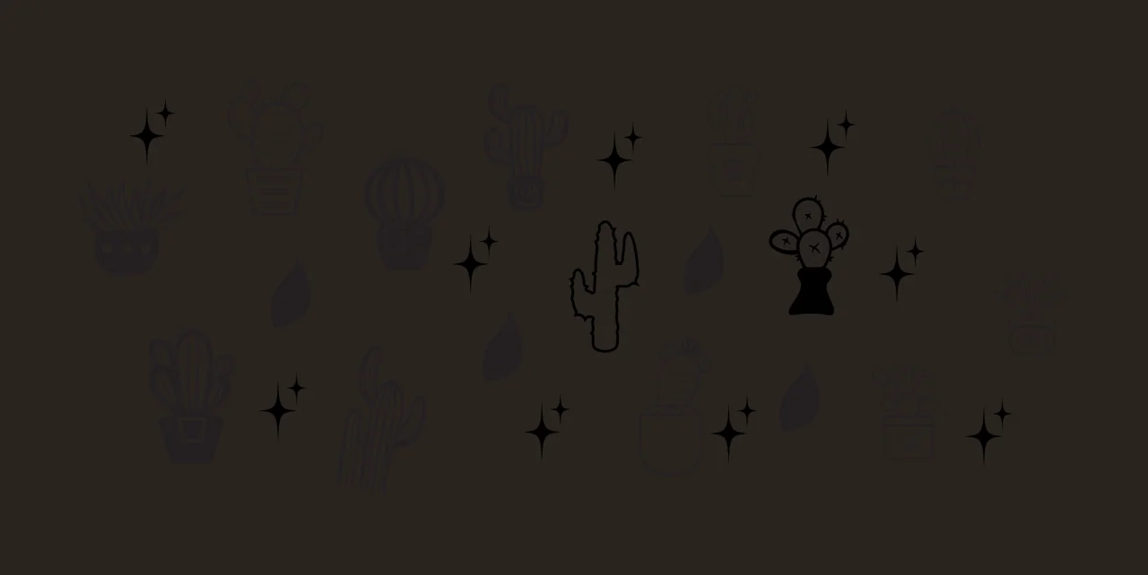 Can Glass Wrap Cactus Collection With Stars cacti leaves pots contrast preview thumbnail