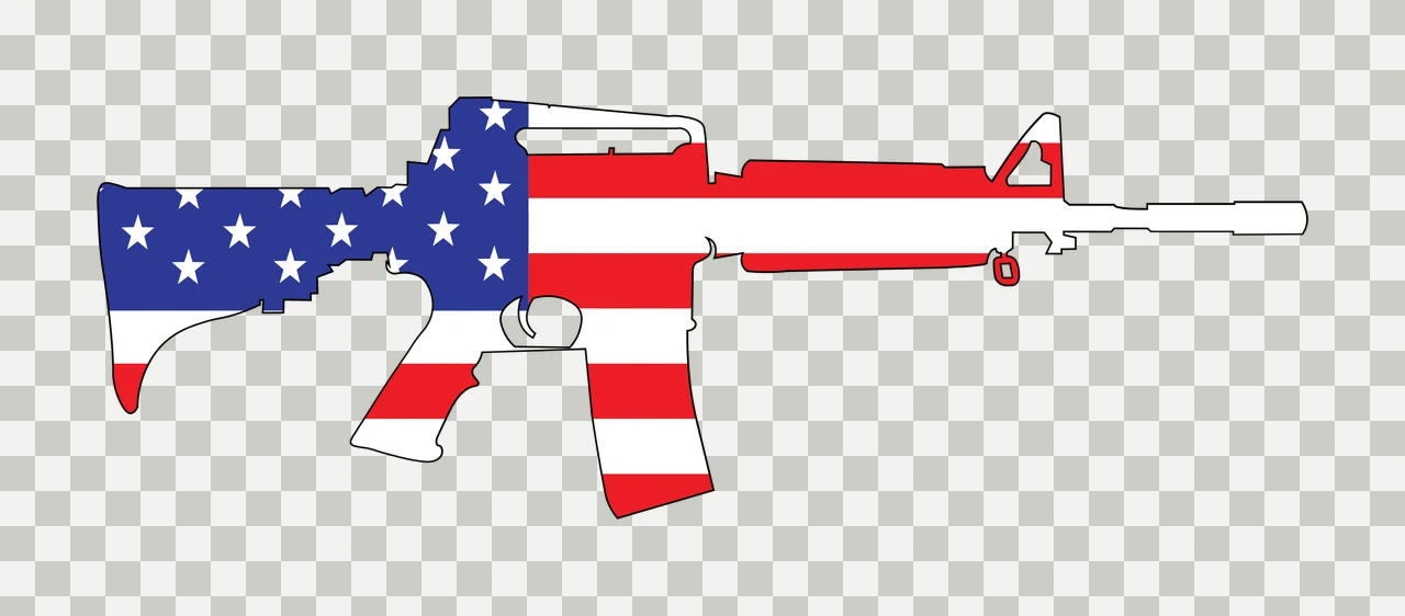 Black Rifle Star Striped Silhouette stars stripes white firearm transparency and detail preview thumbnail