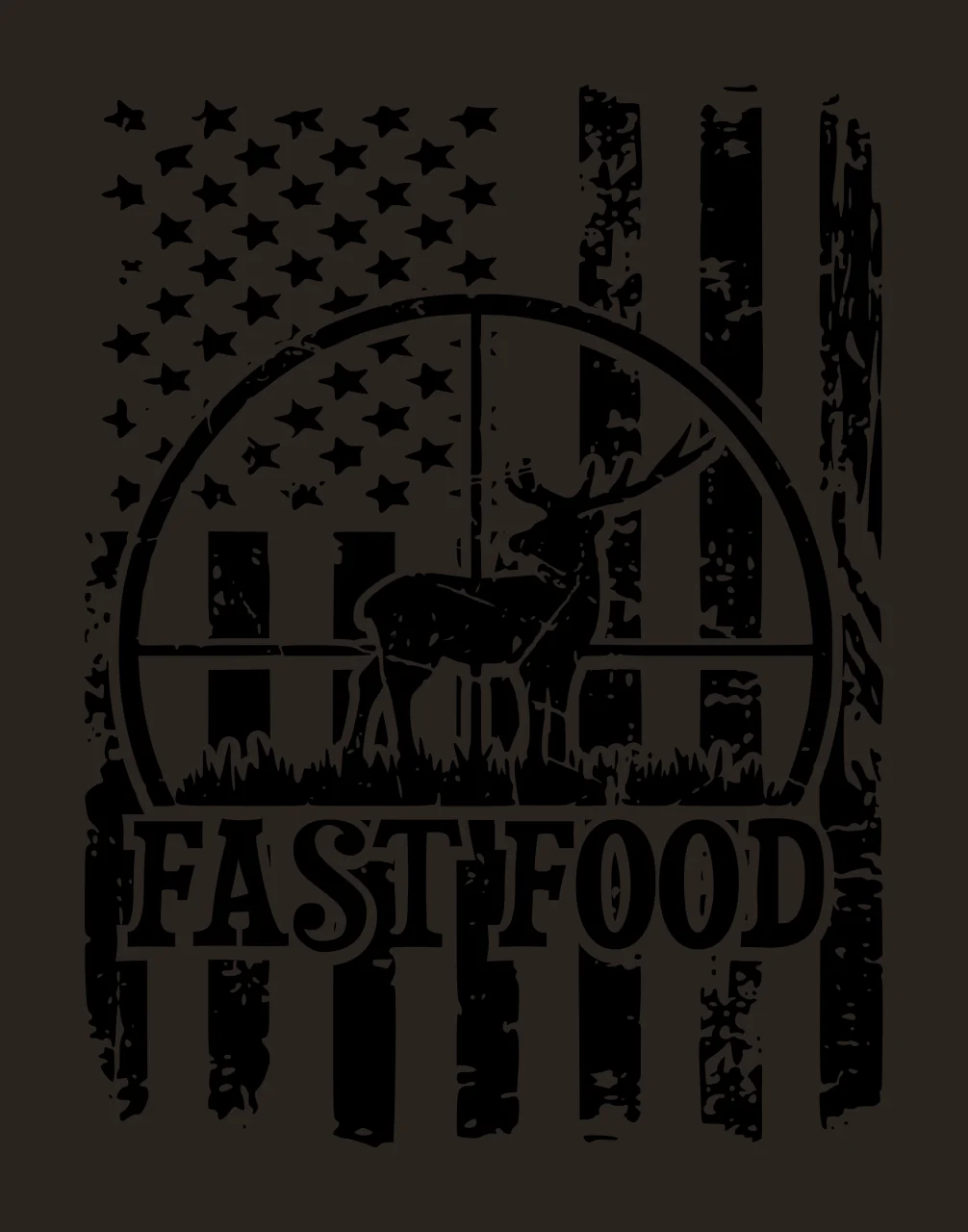 Fast Food Flag Deer Silhouette Inside A Scope standing distressed contrast preview thumbnail