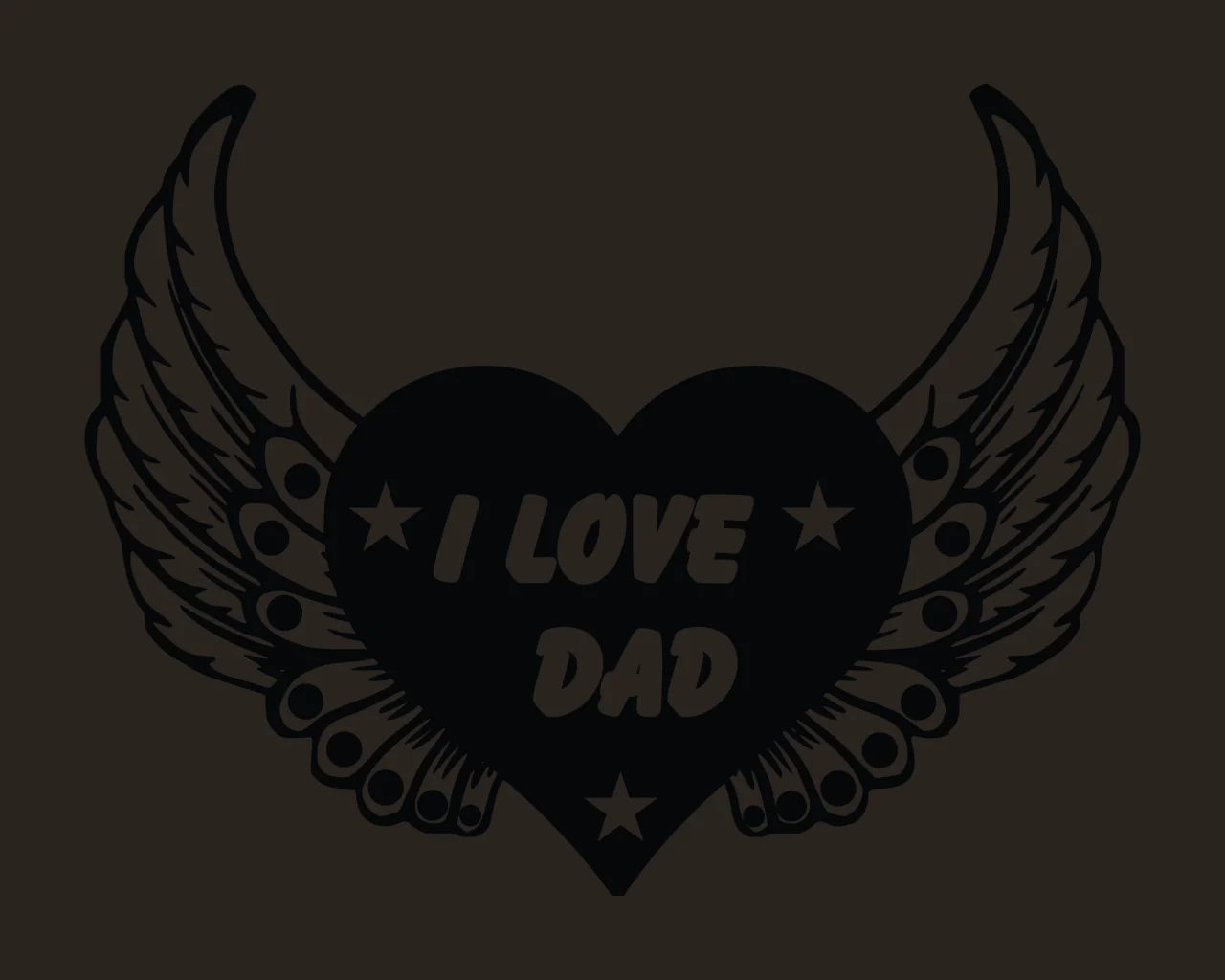 I Love Dad Heart Wings Graphic stars black white typography contrast preview thumbnail